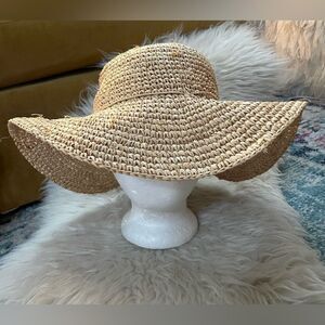 Kathy Jeanne Straw Hat Floppy Brim OS